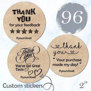 96 Thank You Stickers